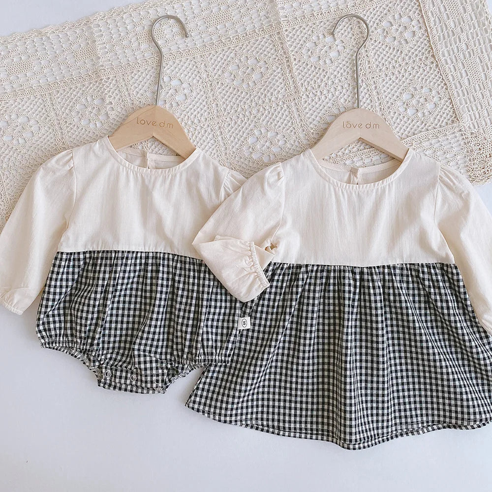 Gingham Dress and Romper Sets
