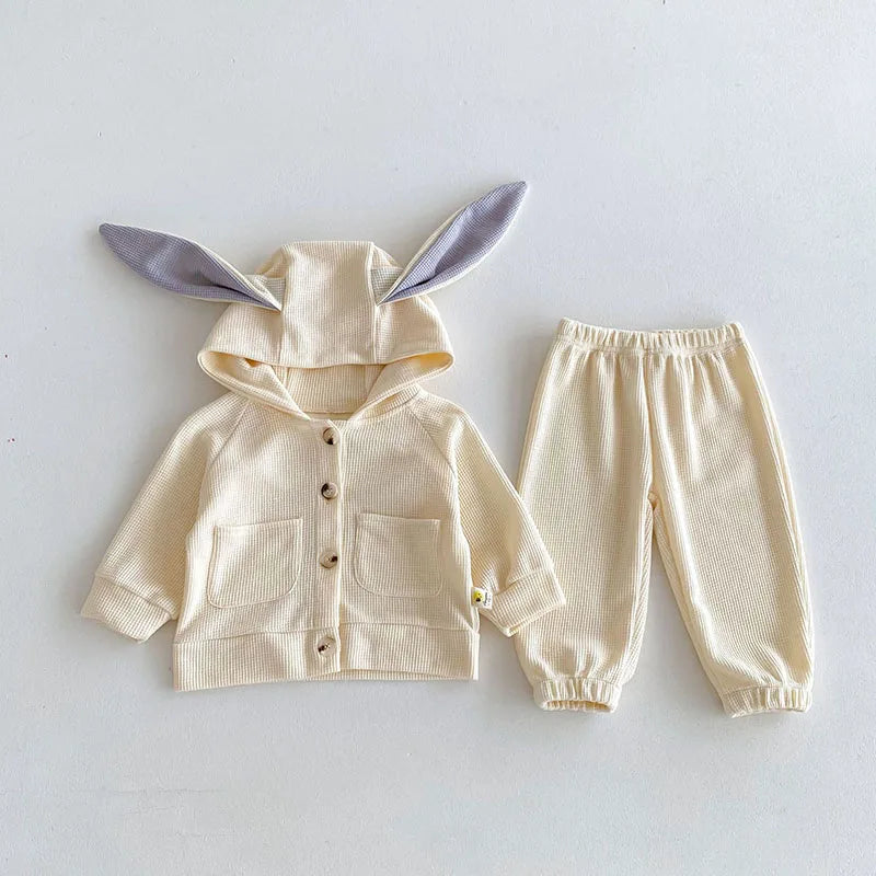 Waffle Rabbit Hooded Set