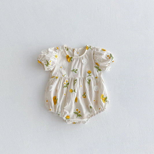 Embroidered Floral Romper