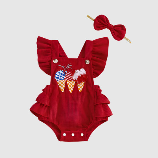 Independence Day Dress Ruffle Romper