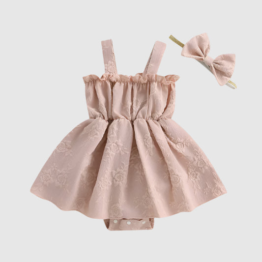 Lovely Floral Sleeveless Bodysuit Dress