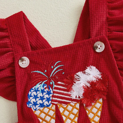Independence Day Dress Ruffle Romper