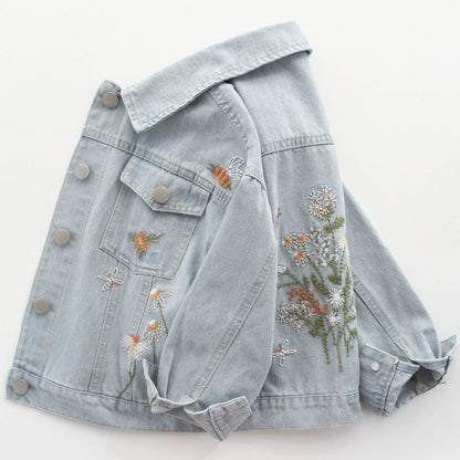 Embroidered Floral Denim Jacket