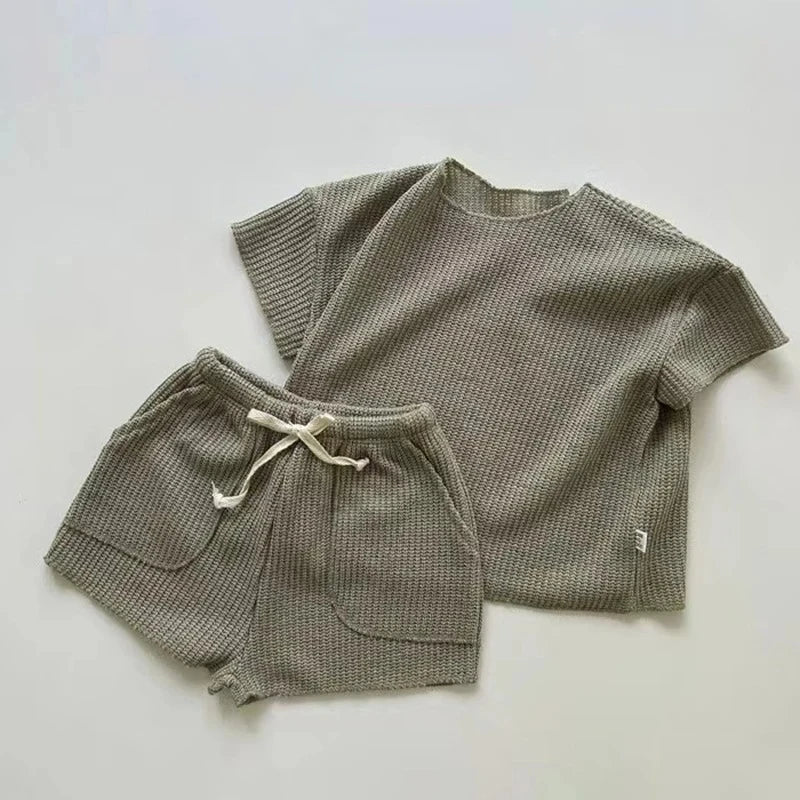 Waffle Set For Spring And Summer 2 Pieces