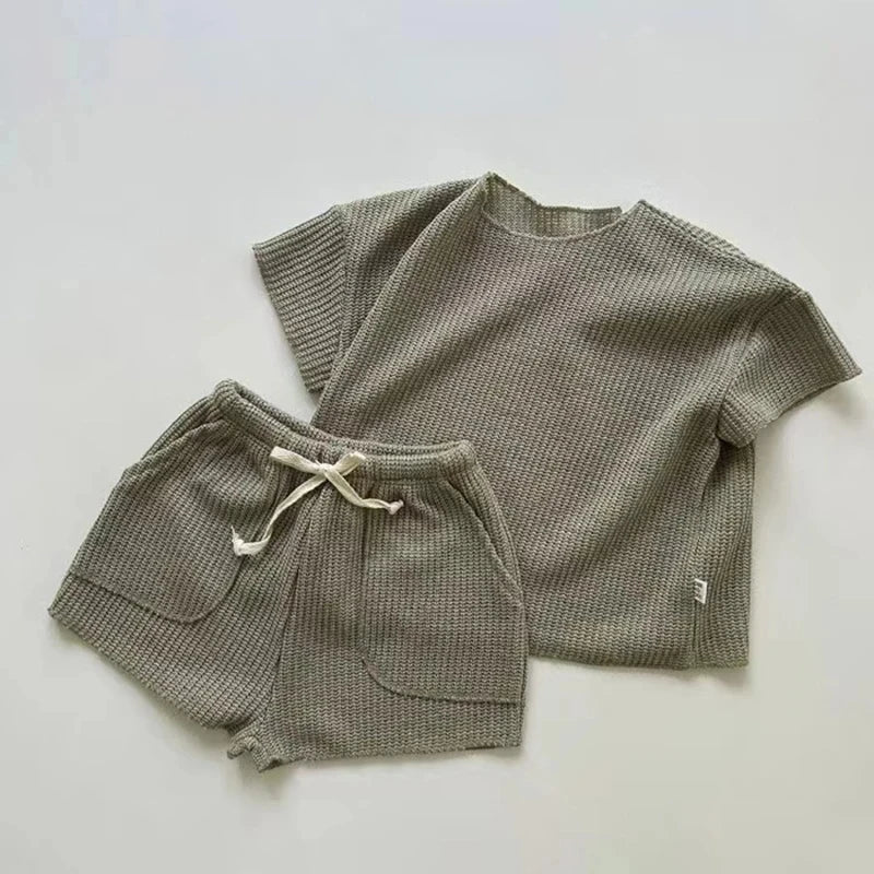 Waffle Set For Spring And Summer 2 Pieces