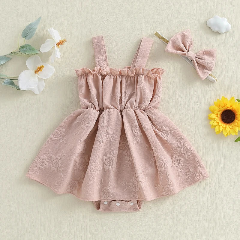 Lovely Floral Sleeveless Bodysuit Dress