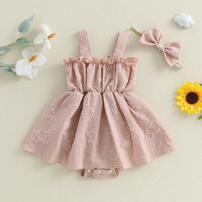 Lovely Floral Sleeveless Bodysuit Dress