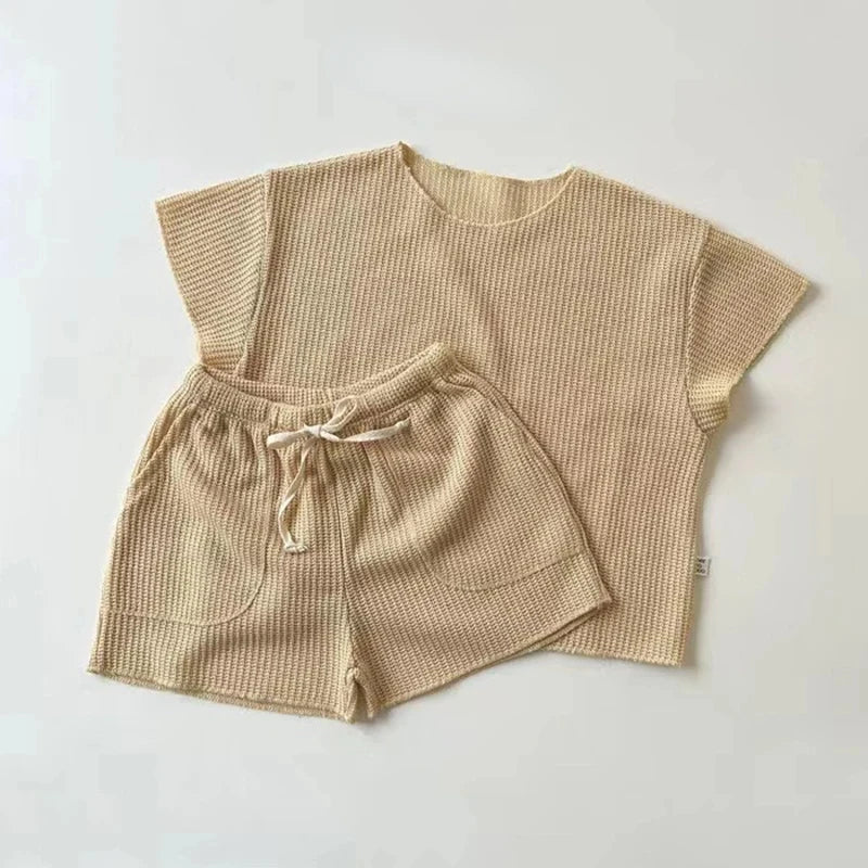 Waffle Set For Spring And Summer 2 Pieces
