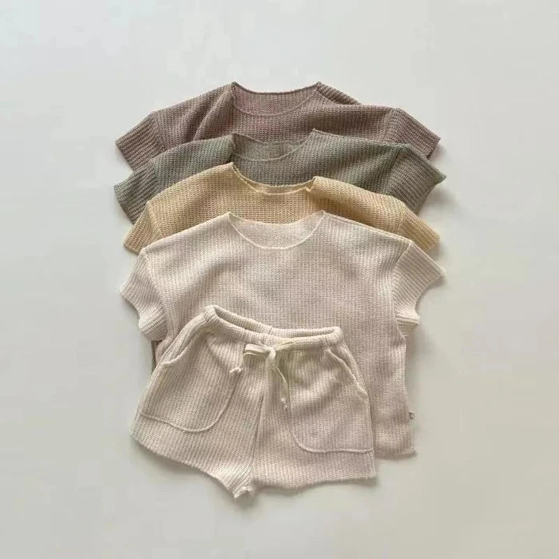 Waffle Set For Spring And Summer 2 Pieces